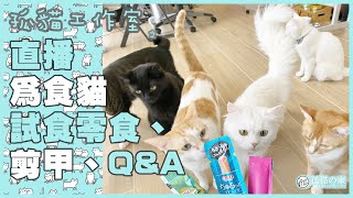 【孤貓工作室】直播－為食貓試食零食、剪甲、Q\u0026A(Cat Live)