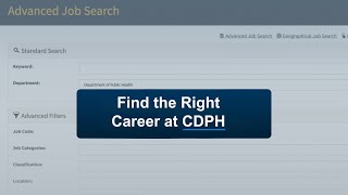 Find the Right Career at CDPH
