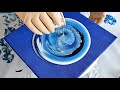 Acrylic Straight Pour in Beautiful Blues ~ Fluid Art with PVA Glue for Beginners