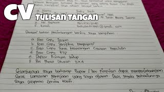 Contoh Surat Lamaran Kerja Tulisan Tangan ( Manual )