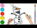 How to Draw Olaf | Disney Frozen Olaf Drawing, Coloring & Painting for Kids, Toddlers