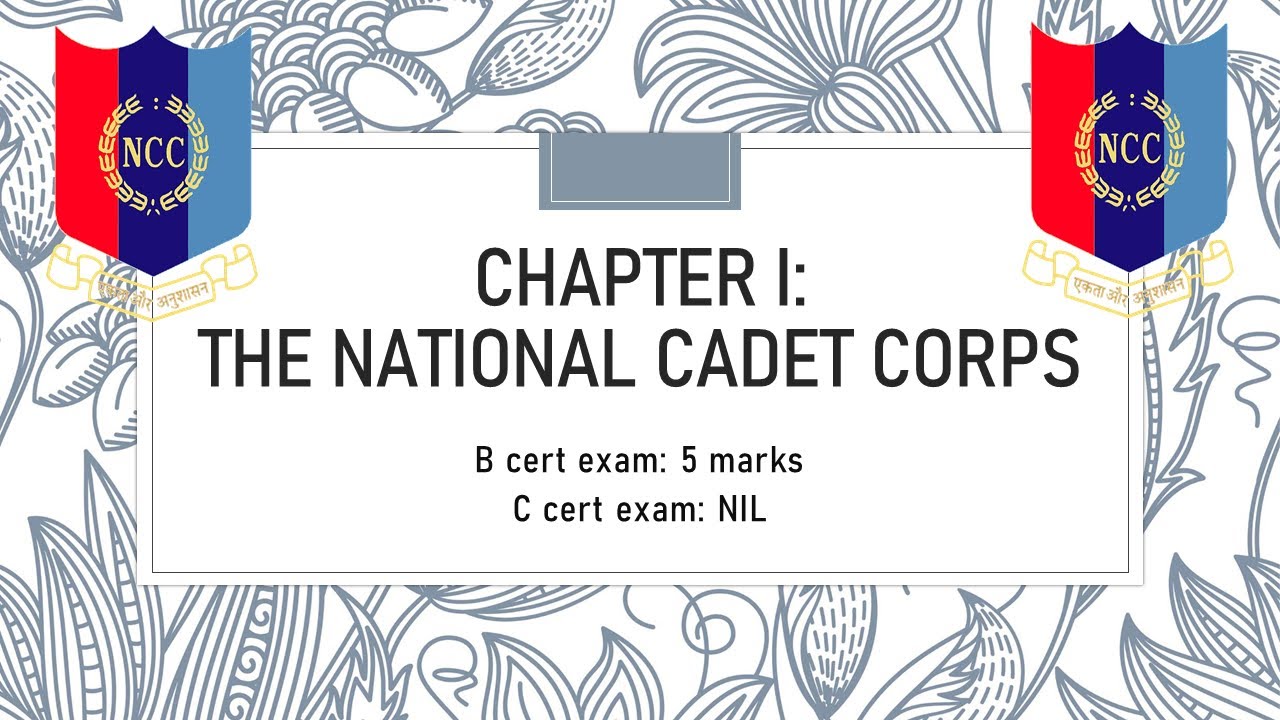 The National Cadet Corps | Common Subjects | Important B And C Cert ...