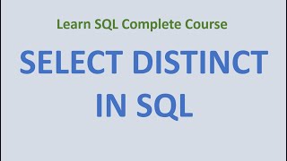 36. SELECT DISTINCT SQL Command
