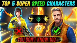 Top 5 ( Super⚡️ Speed ) Characters Skills In Free Fire