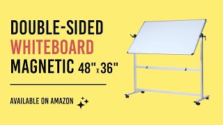 VIZ-PRO Double-Sided Magnetic Mobile Whiteboard, 48\