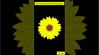 Draw beautiful sunflower with python turtle #shorts 😃 😃 😃