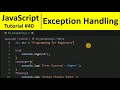 JavaScript Tutorial 40 - try catch Exception Handling in JavaScript (Errors)
