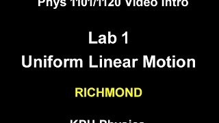 01 Uniform Linear Motion RICHMOND