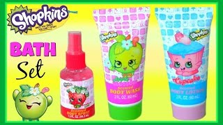 Shopkins Bath Set!  Shopkins Bath \u0026 Body Beauty Set with Body Wash, Glitter Body Spray, \u0026 Body Lotio