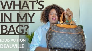 WHATS IN MY BAG | NYC TRAVEL ESSENTIALS | LOUIS VUITTON DEAUVILLE BAG