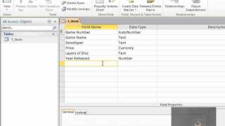 1.1 (2010) Creating a Table in Access 2010