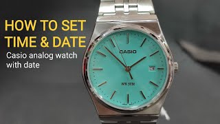 HOW TO SET TIME AND DATE CASIO MTP-B145D | Casio Tiffany