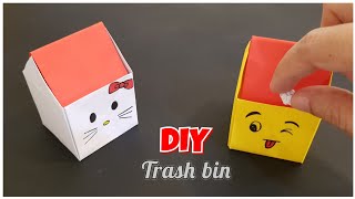 Paper Dustbin DIY | How to make Origami Trash bin / Trash can | Mini trash box | Origami Paper Craft