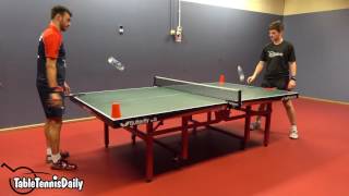 When The Bottle Flip Challenge Meets Table Tennis!