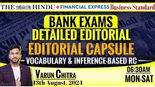 📝 The Hindu Editorial Analysis | 13th August, 2024 | Inference Based Questions, Vocab | Varun Chitra