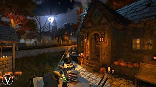 Witch's Cottage | Halloween Night Ambience | Eerie Wind & Spooky Nature Sounds