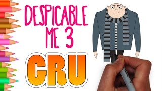 How to draw GRU from Dispicable Me 3