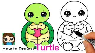 How to Draw a Baby Turtle Easy | Squishmallows