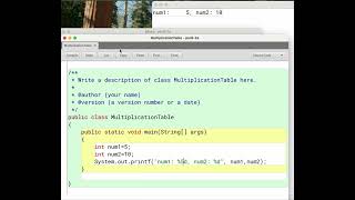 Nested For Loops in Java (Multiplication Table)