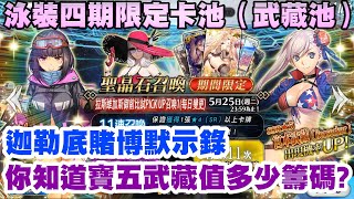 【FGO】繁中『泳裝四期』限定卡池第一池｜五星Berserker 泳裝武藏 抽卡紀錄｜為什麼卡米拉姊姊一直來找我...｜拜見！拉斯維加斯御前比試~泳裝劍豪七色決勝！