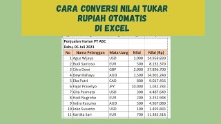 Cara Konversi Kurs Mata Uang di Excel secara Otomatis dan Update setiap hari