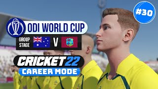 WORLD CUP V WI - CRICKET 22 CAREER MODE #30