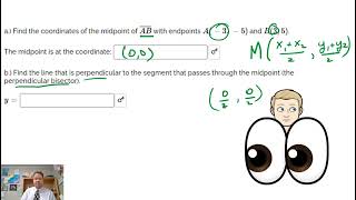 Varsity Learning E 1   Find the Equation of a Perpendicular Bisector