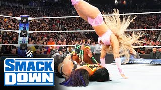 Tiffany Stratton attacks Bayley and Naomi during title match: SmackDown highlights, April 19, 2024