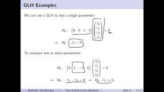 General Linear Hypothesis Testing