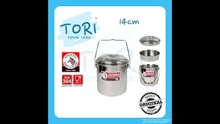 TORI HOME x ZEBRA 14cm Auto Lock Loop Handle Food Pot SUS304 Stainless Steel