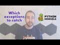 What types of exceptions should you catch in Python?