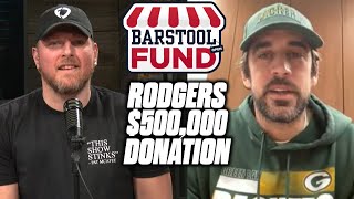 Pat McAfee & Aaron Rodgers Talk Rodgers' $500k Donation To The Barstool Fund