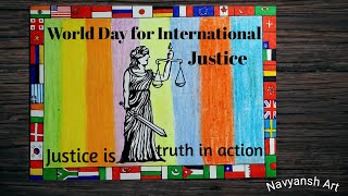 International Justice Day poster drawing l World Day for International Justice Day creative drawing