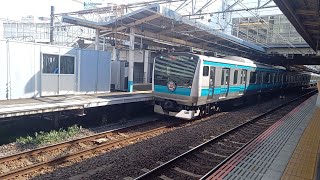 【根岸線全線開通50周年記念ヘッドマーク】E233系1000番台 根岸線 大船駅発車