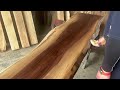 【ウォールナットカウンター】ブラックウォールナット一枚板×オイル仕上げ【木の店さんもく】how to apply oil stain finish to black walnut