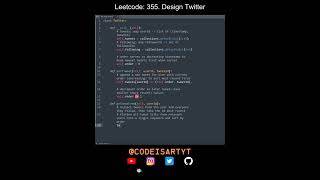 Leetcode 355. Design Twitter in Python | Python Leetcode | Python Coding Tutorial | Python Code ASMR