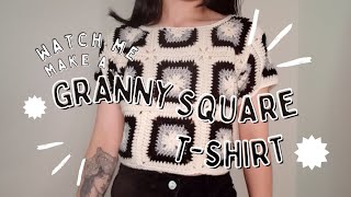 Crochet granny square top, watch me make a granny square crop top. Granny square project idea