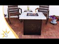 Sunnydaze Outdoor 30-Inch Square Propane Gas Fire Pit Table with Lava Rocks-WAR-986