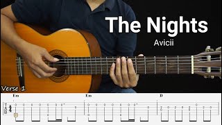 The Nights - Avicii - Fingerstyle Guitar Tutorial TAB + Chords + Lyrics