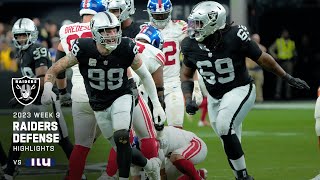 Raiders' Top Defensive Plays vs. Giants | 2023 NFL Week 9 | Raiders