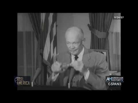 What forced President Eisenhower to use federal troops to support?