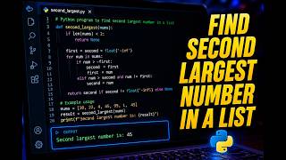Find Second Largest Number in a List | Python Tutorial 🔥