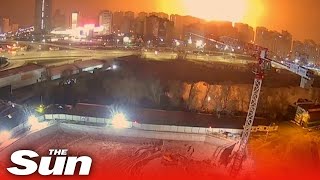 Huge explosion lights up Kyiv night sky during Russian air strike