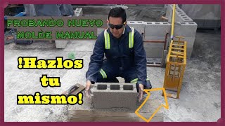 Bloques de Cemento con nuevo molde manual con compactador