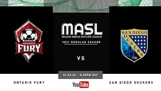 Ontario Fury at San Diego Sockers - MASL Regular Season Match - 01-02-22