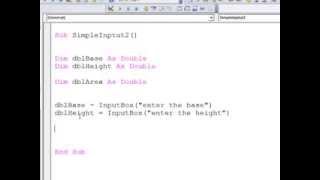 11. Introduction to Programming with VBA - Simple Input With The InputBox Function
