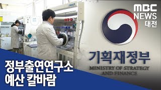 [대전MBC 뉴스데스크]정부출연연구소 예산 칼바람