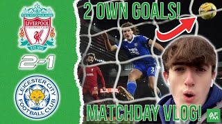WOUT FAES SCORES TWO OWN GOALS AS LIVERPOOL BEAT LEICESTER 2-1 | MATCHDAY VLOG