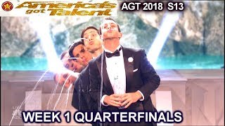 Human Fountains WILD CARDS Hotdogs & Champagne  Quarterfinals 1 America's Got Talent 2018 AGT