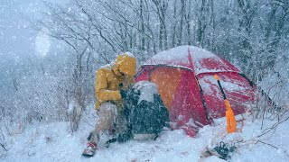 Midwinter backpacking in Seonjaryeong in heavy snow! But...